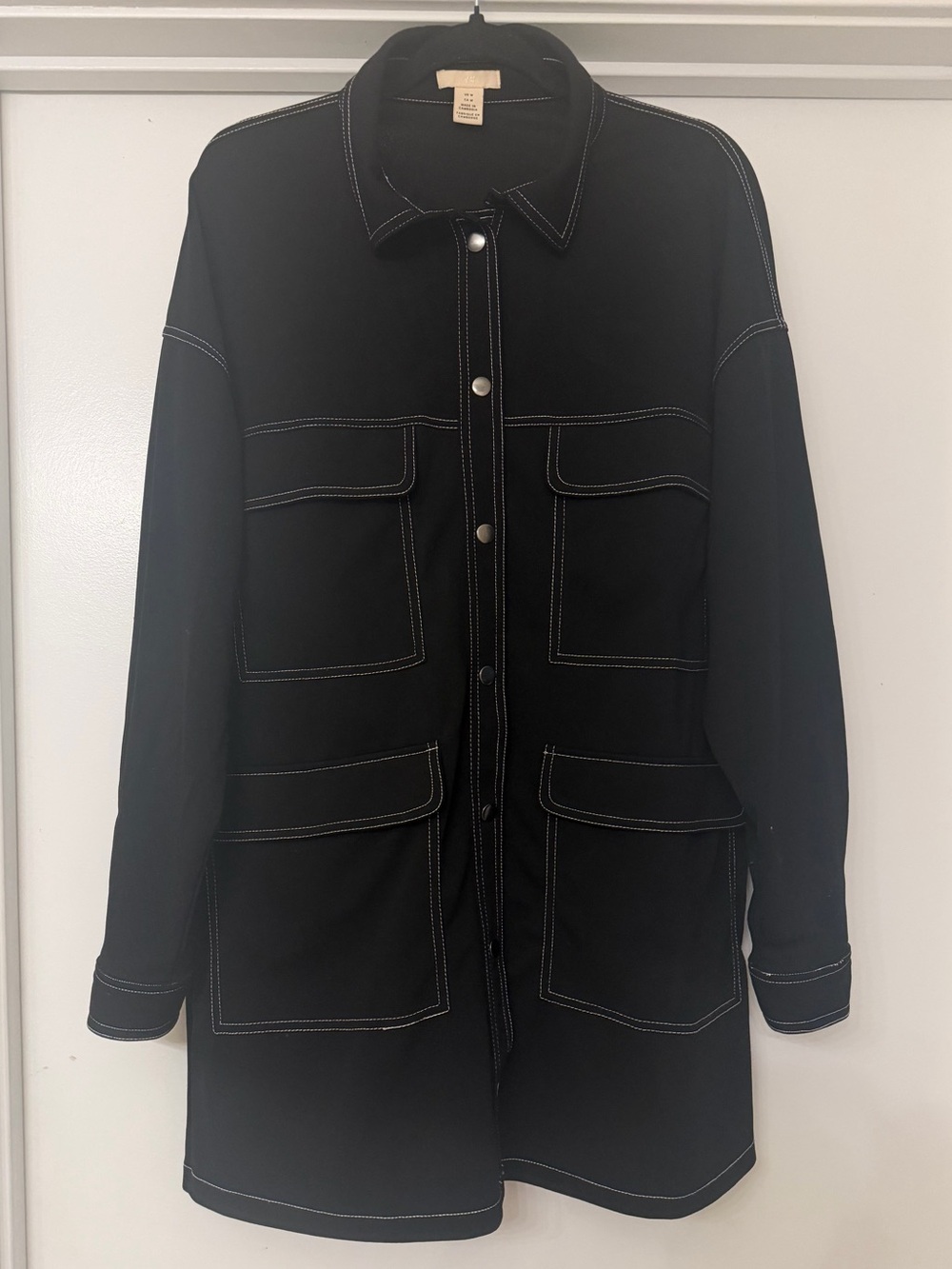H&M Black Dress with White Contrast Stitching